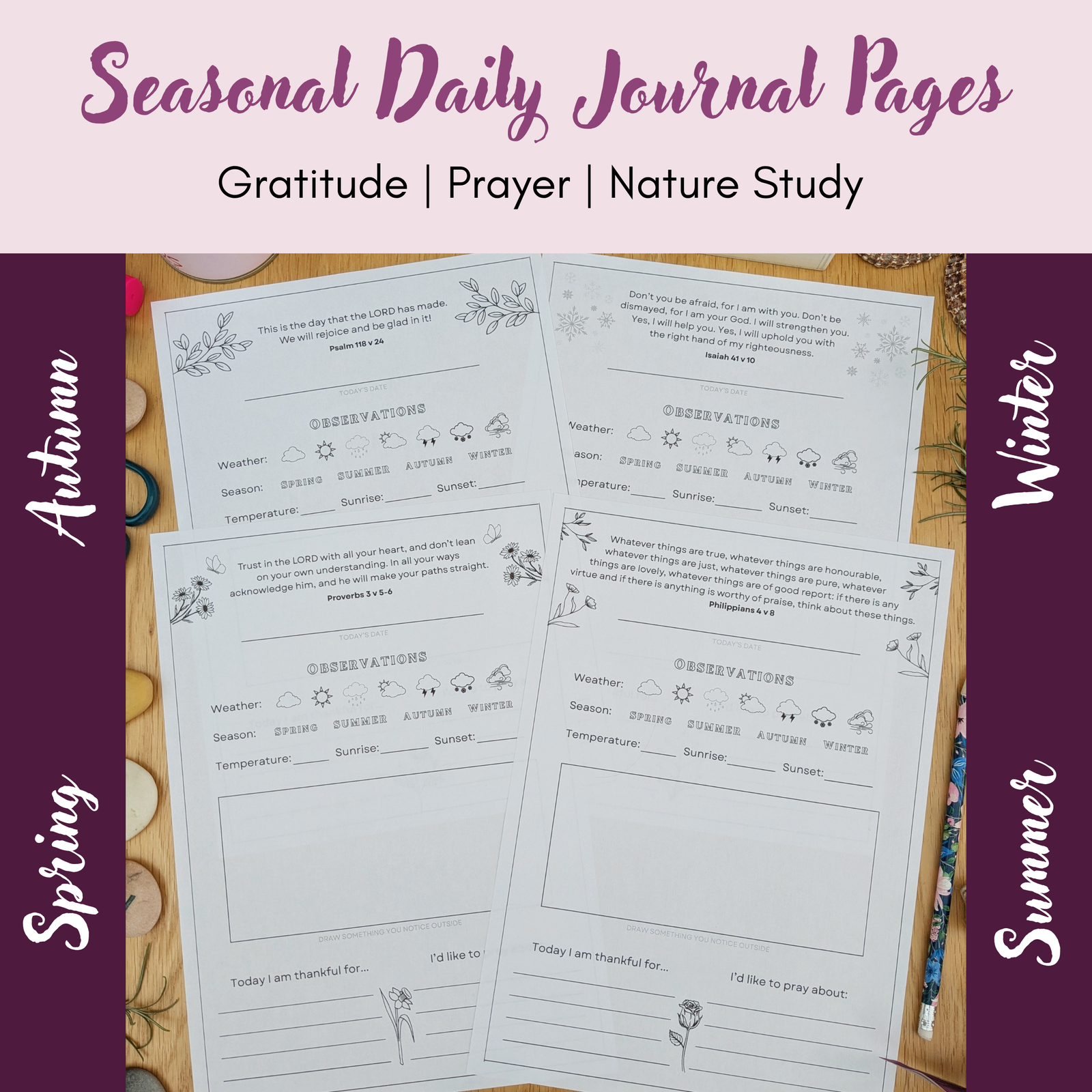 Seasonal Daily Journal Pages